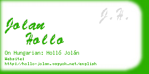 jolan hollo business card